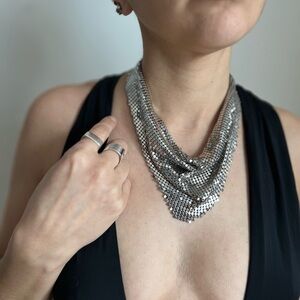 Paco Rabanne inspired silver mesh necklace